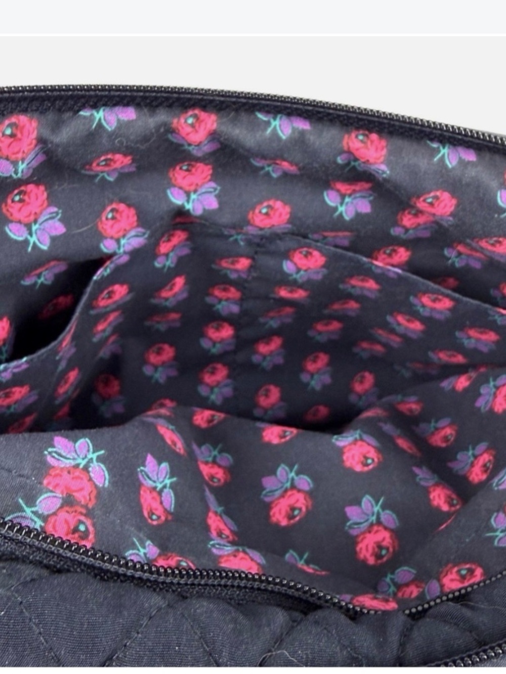 VERA BRADLEY TRIMMED TRAPEZE CROSSBODY Classic Navy - Picture 4 of 6